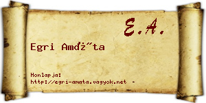 Egri Amáta névjegykártya